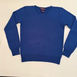 Ralph Lauren Women's Classic Blue Crewneck Sweater